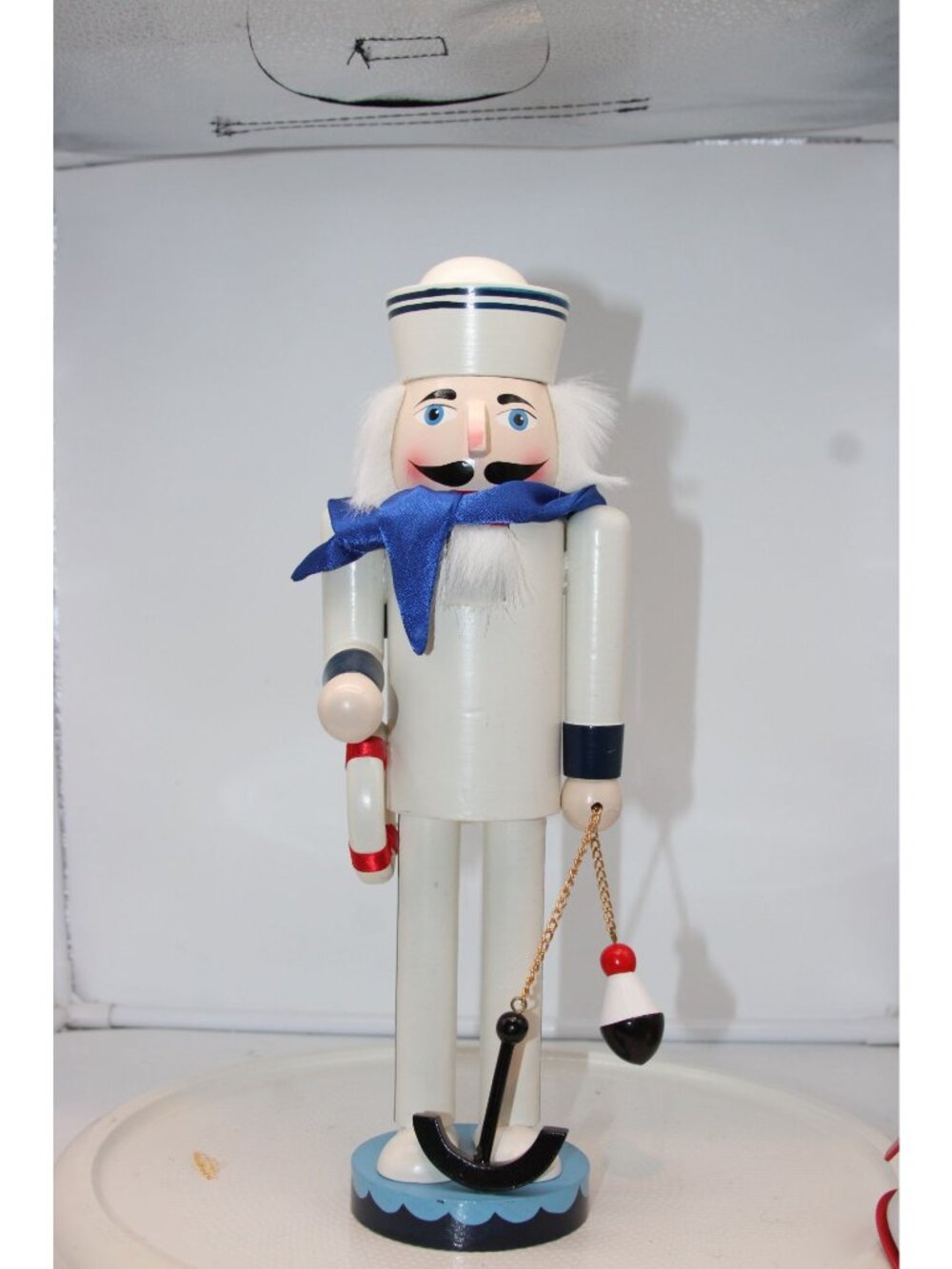 Wooden Nutcracker - Navy Soldier w/ Anchor - 14"